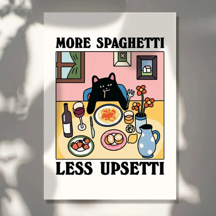 More Spaghetti Less Regretti Wall Art | Bowlift