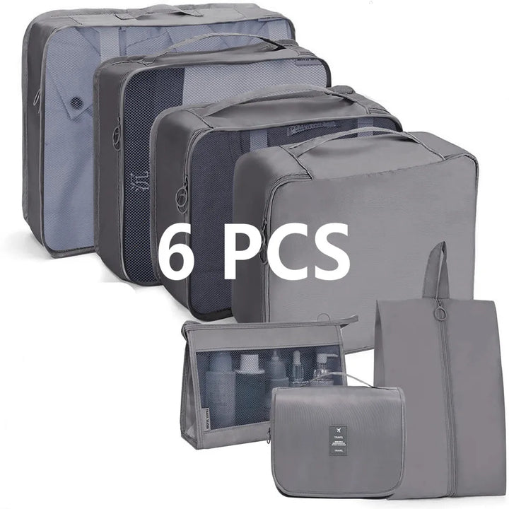 BowLift | TRAVORO Packing Cube Set | 6-piece | Waterproof & Extra Volume | Suitcase Organizer for Men