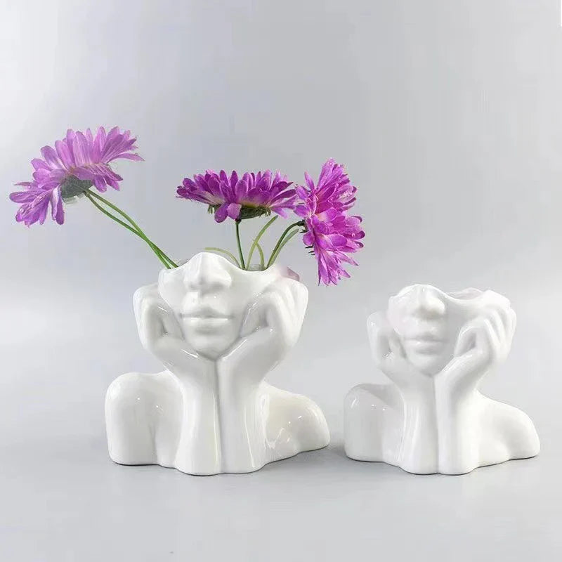 BowLift | Abstract Face Vase – Unique Design for Stylish Interior Decoration