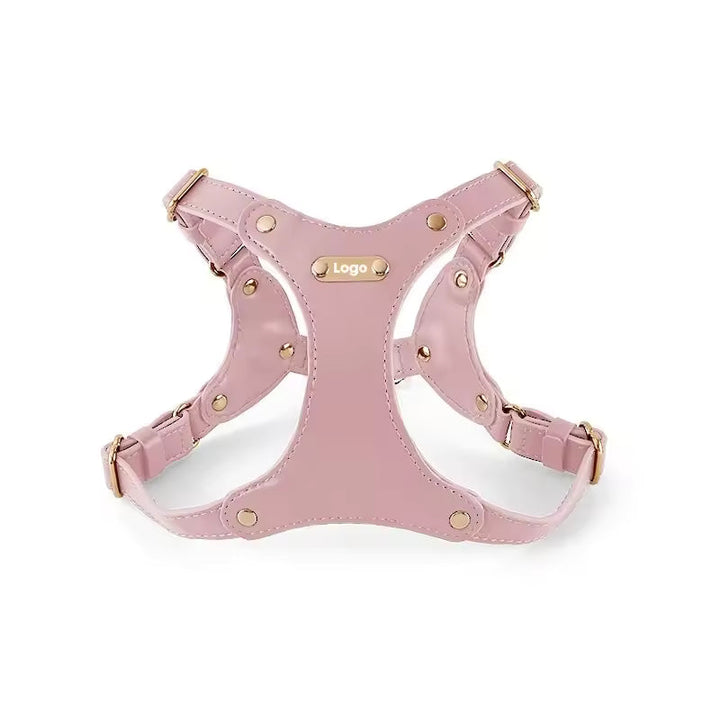 Adjustable Leather Dog Harness with Custom Engraving Bowlift