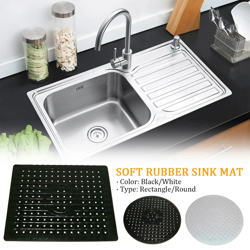BowLift | Rubberin Non-slip Sink Mat Made of Rubber | Heat-resistant Draining Mat & Base | Soft Silicone Mat for Kitchen & Bathroom | Rectangular or Round