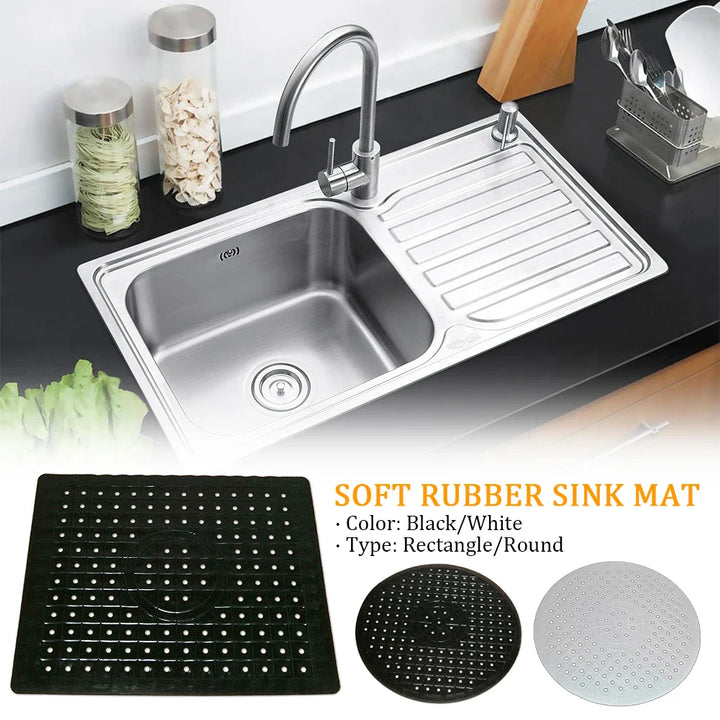 BowLift | Rubberin Non-slip Sink Mat Made of Rubber | Heat-resistant Draining Mat & Base | Soft Silicone Mat for Kitchen & Bathroom | Rectangular or Round