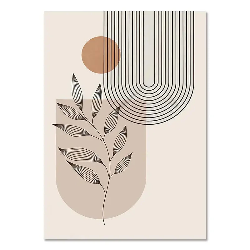 Minimalist Terracotta Sun Abstract Wall Art Fine Art Canvas Prints Modern Pictures For Living Room Bedroom Gallery Wall Art Decor | Bowlift