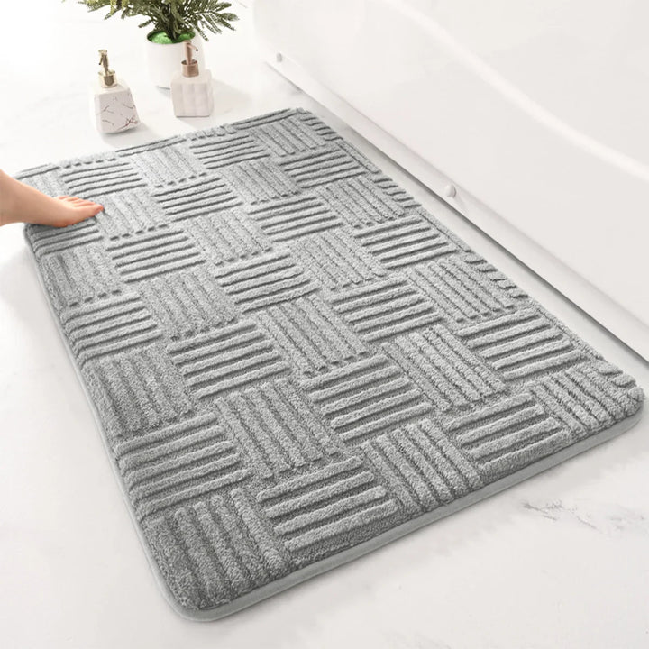 BowLift | Thick Striped Non-Slip Bath Mat with Soft and Absorbent Capability