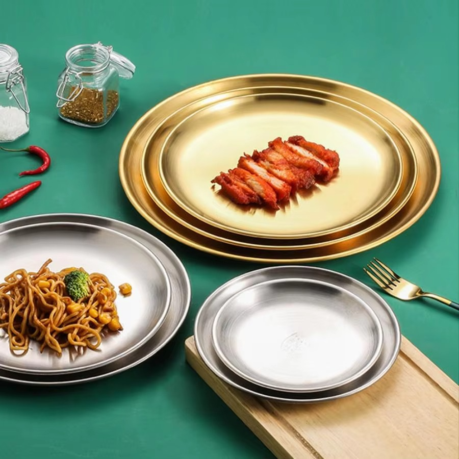 BowLift | Stainless Steel Round Barbecue Dining Plate