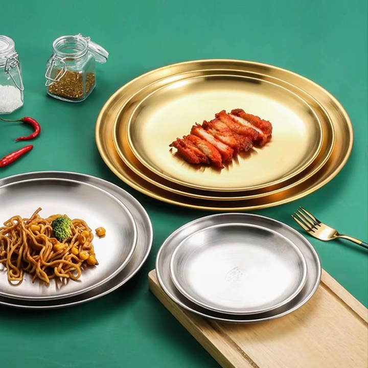 BowLift | Stainless Steel Round Barbecue Dining Plate