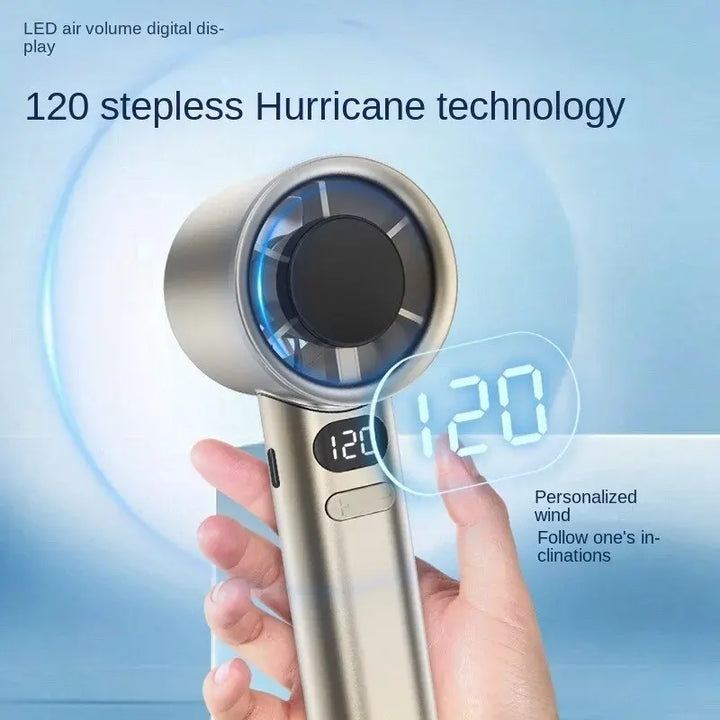 Portable Mini Bladeless Hand Fan – USB Rechargeable Handheld Personal Fan with 120-Speed High-Speed Airflow, Electric Cooling Fan | Bowlift