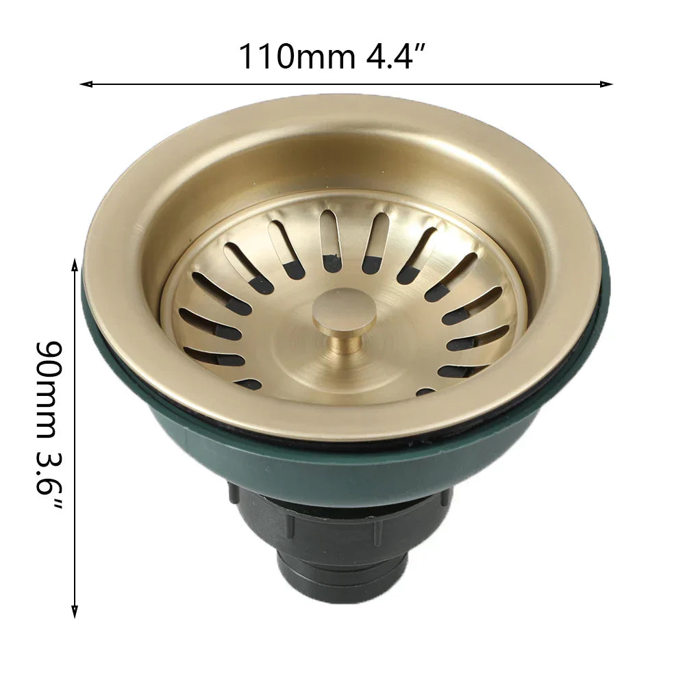 AquaGuard Stainless Steel Sink Strainer with Odor Filter – Pop-Up Stopper & Anti-Blocking Basket Bowlift