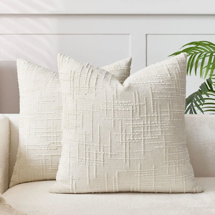BowLift | Chenille Cushion with Bamboo Texture in Solid Color for Sofa and Bedroom