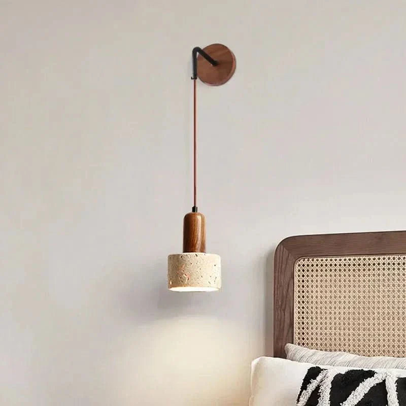 BowLift | Wabi-Sabi Stone Wall Lamp – Warm LED Light