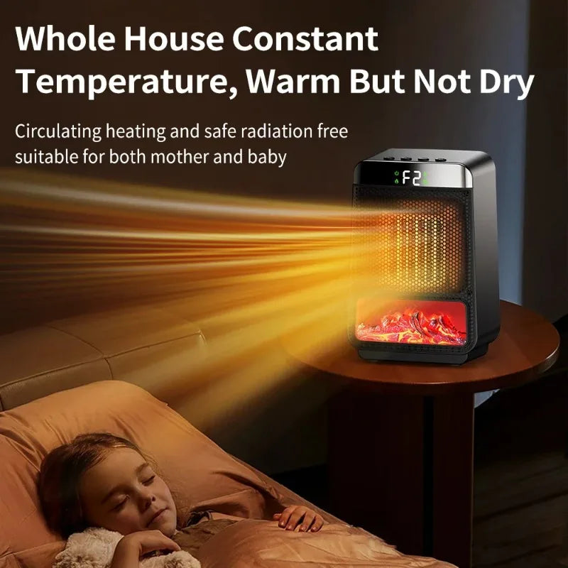 BowLift | 3D Dynamic Flame Electric Heater | 1500W Portable, ECO-Friendly & Fast Heating for Bathroom and Home Use