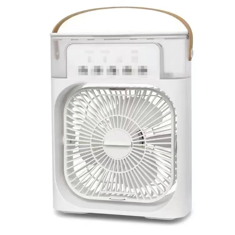 Portable USB Electric Fan with LED Night Light and Water Mist - 3-in-1 Air Humidifier for Home | Bowlift