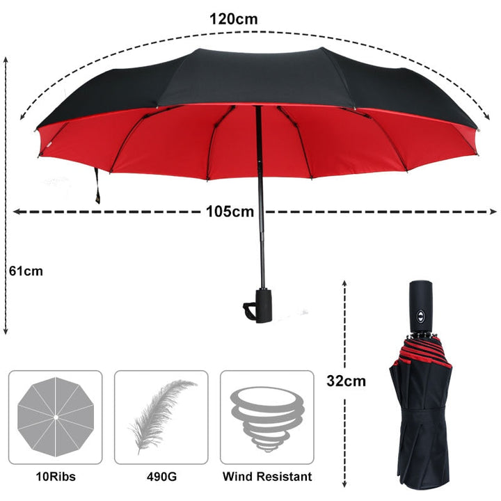 BowLift | StormShield Automatic Umbrella – Windproof Storm Umbrella with Reversed Closing Mechanism
