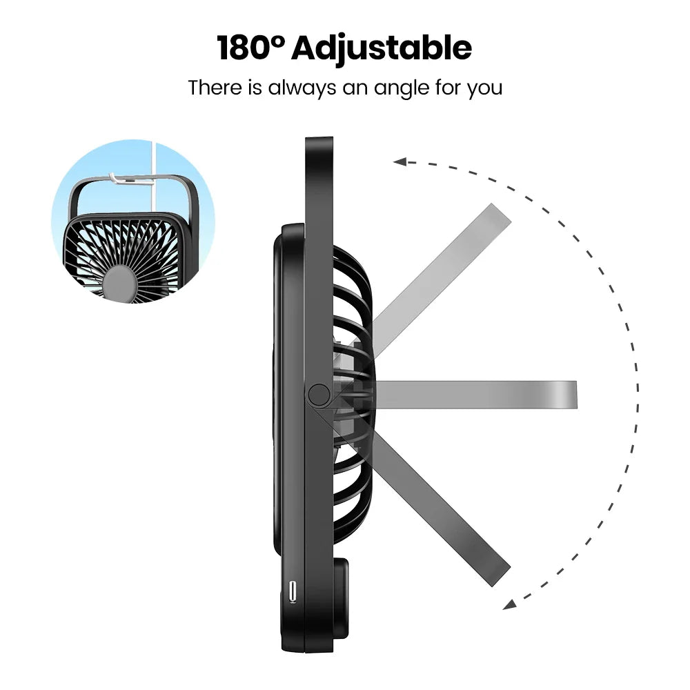 BowLift | MiniVent Power | Table fan with power bank function | 5000mAh battery | 4 speeds & ultra quiet