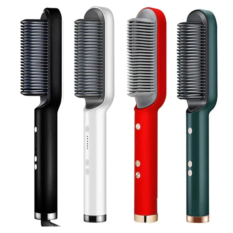 BowLift | Hair Straightening Brush UK – 2-in-1 Thermal Comb Straightener & Curler with Adjustable Heat & Tourmaline Technology