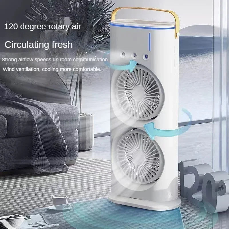Portable Double Fan Cooling Spray Air Conditioning | Bowlift