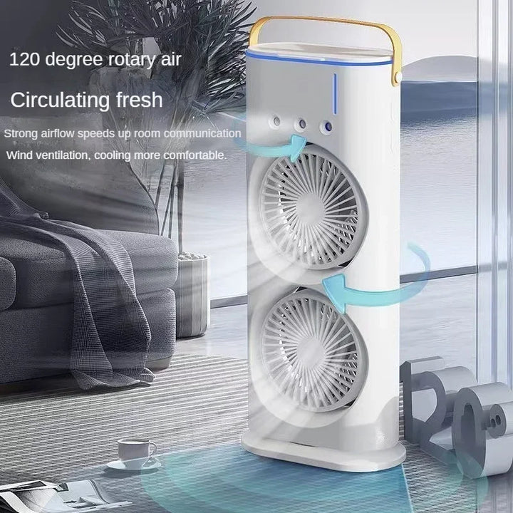Portable Double Fan Cooling Spray Air Conditioning | Bowlift
