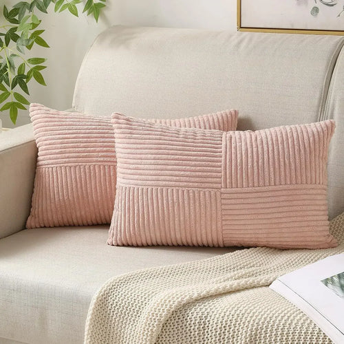 BowLift | VelvetAura Cushion Cover - Stylish Striped Cushion Covers in Luxury Corduroy Set