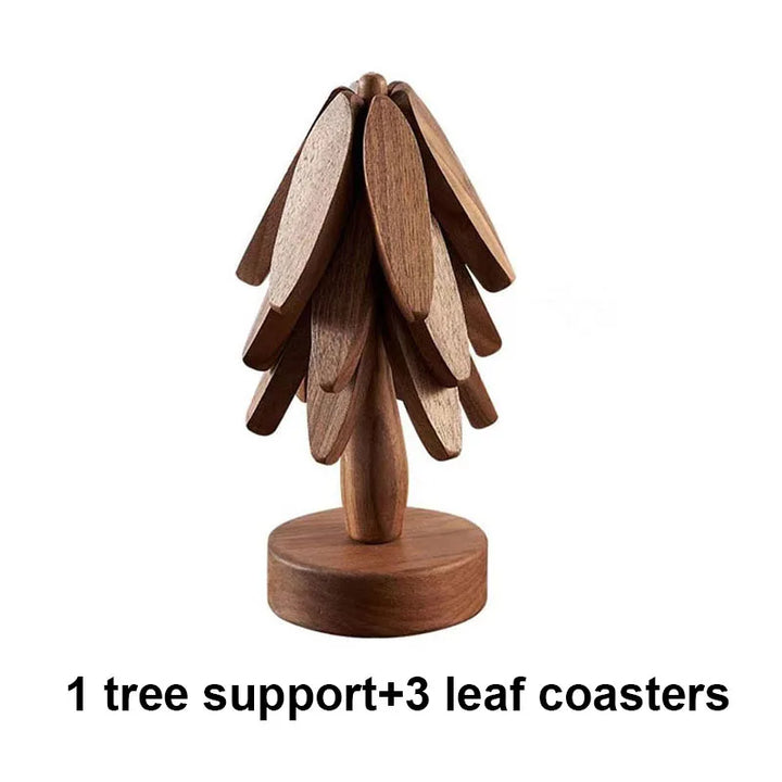 BowLift | Wooden Tree Heat Resistant Coaster Set