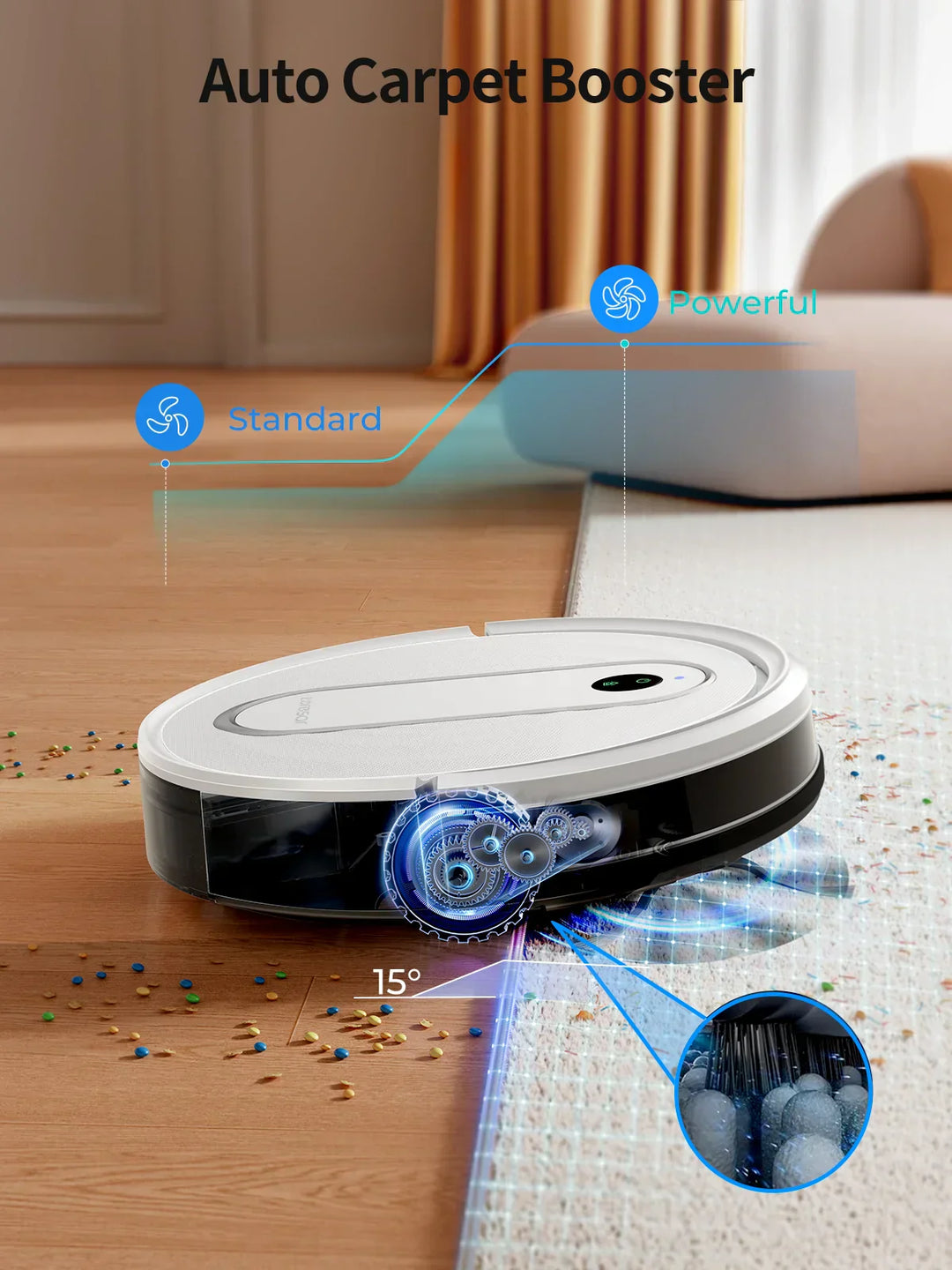 BowLift | SmartClean P10 | 2-in-1 Vacuum and Mop Robot | Gyroscope Navigation | App Control