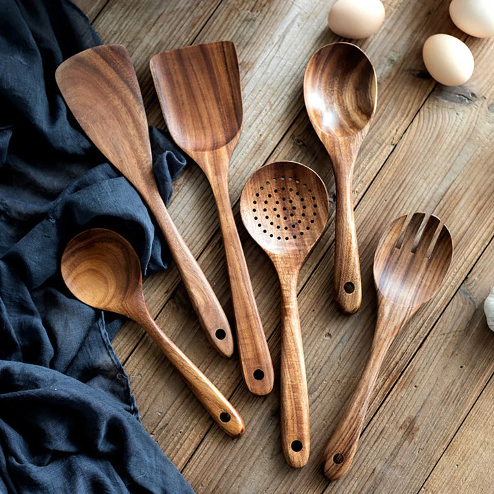 EcoWood – Luxurious cookware set made of wood with storage bucket Bowlift