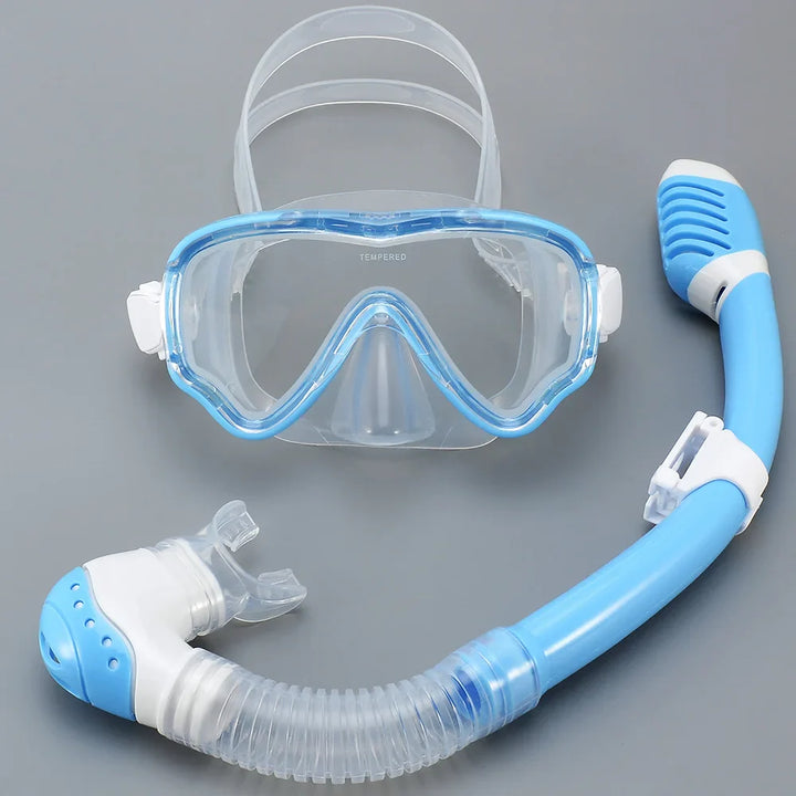 BowLift | AquaJuni Kids Diving Mask with Snorkel | Anti-Fog & Leak-Proof | Tempered Glass & Silicone | For Boys & Girls 7–15 Years