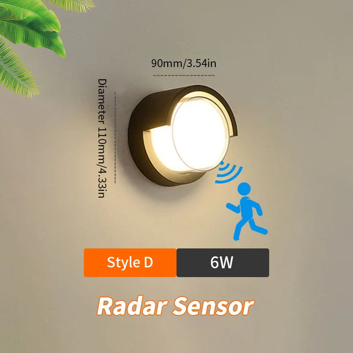 BowLift | LED Wall Light LumoGuard | With Radar Motion Sensor | 6W/12W | Warm & Cold White | IP66 Waterproof