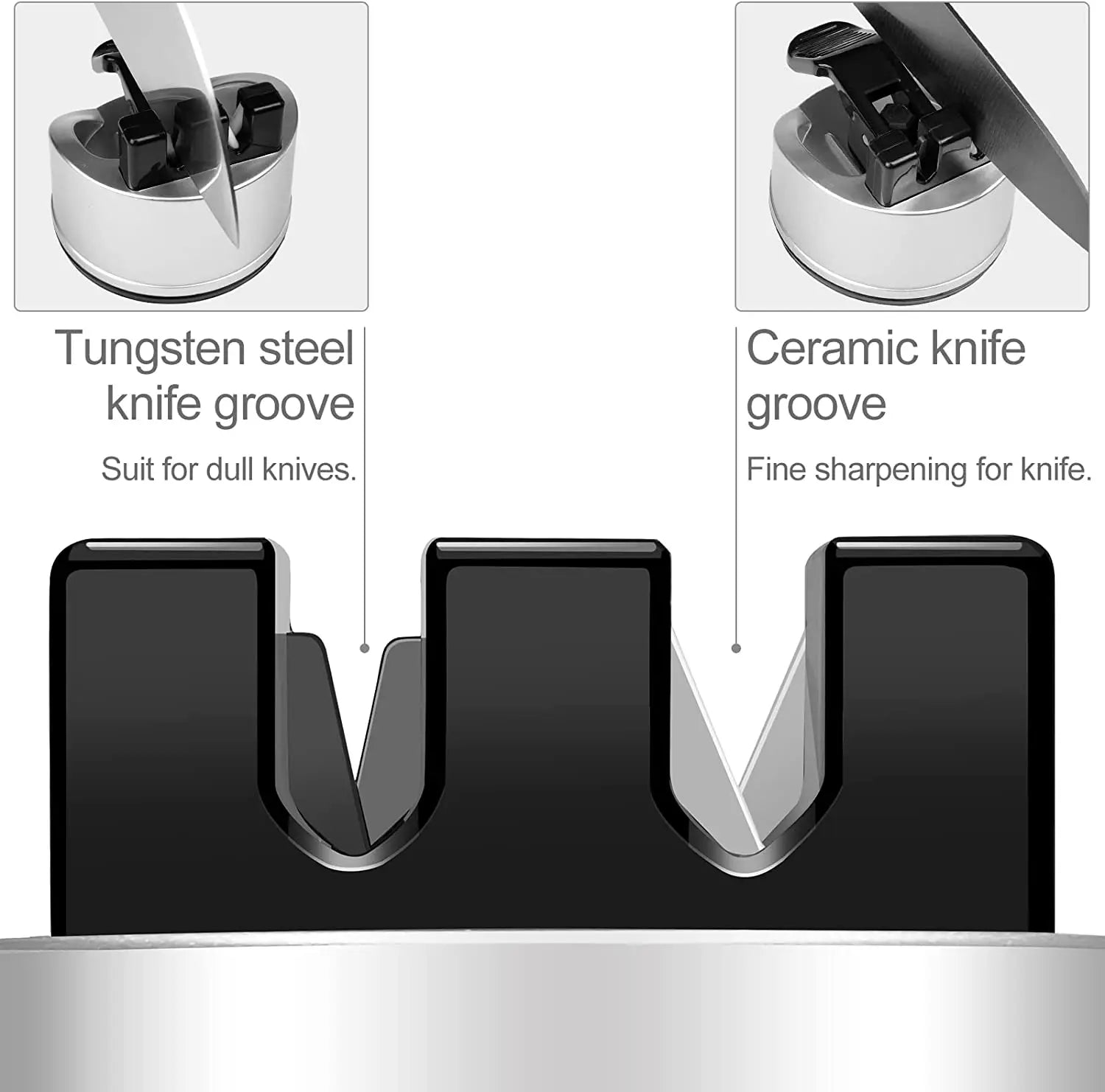 BowLift | Non-Slip Pocket Size Chef's Quick Knife Sharpener