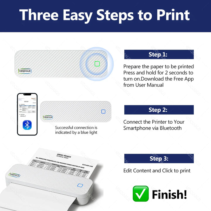 BowLift | Portable Inkless Bluetooth A4 Thermal Printer