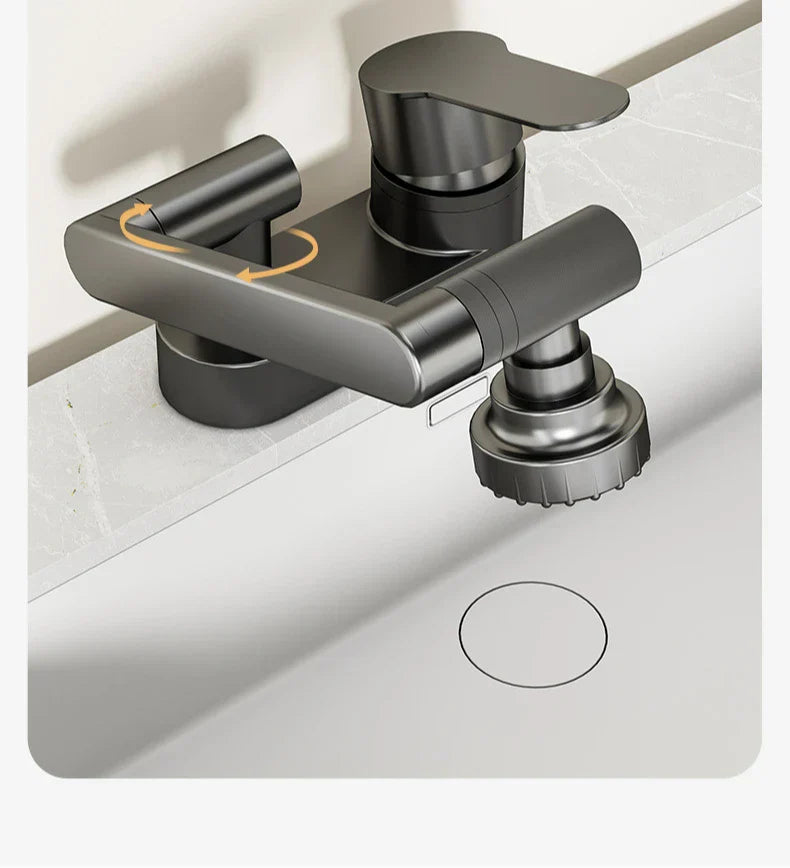 Aqua Twist Duo-Flex Basin Mixer – 360° swiveling two-hole faucet for hot and cold water Bowlift