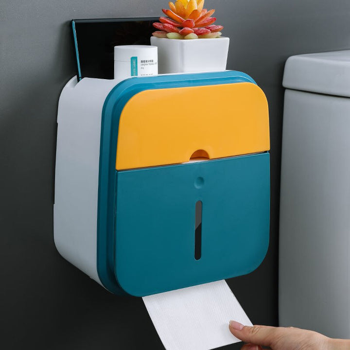 Wall-Mounted Bathroom Organizer Tissue Box Holder | Bowlift