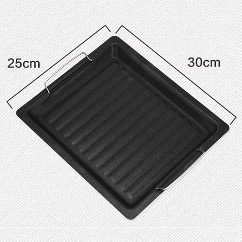 BowLift | Feurossa Cast Iron Grill Plate Reversible Plate | For Gas Grill & Stove | 25 × 30 cm | For Pizza, Meat, Vegetables & Fish