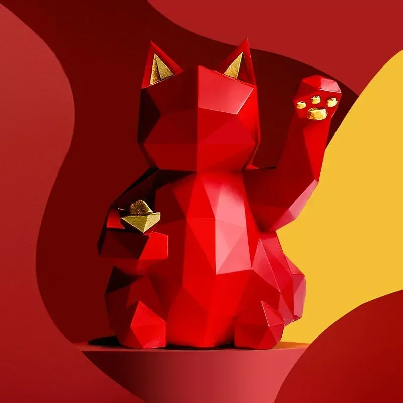 BowLift | Nordic Minimalism Geometry Lucky Cat Statues