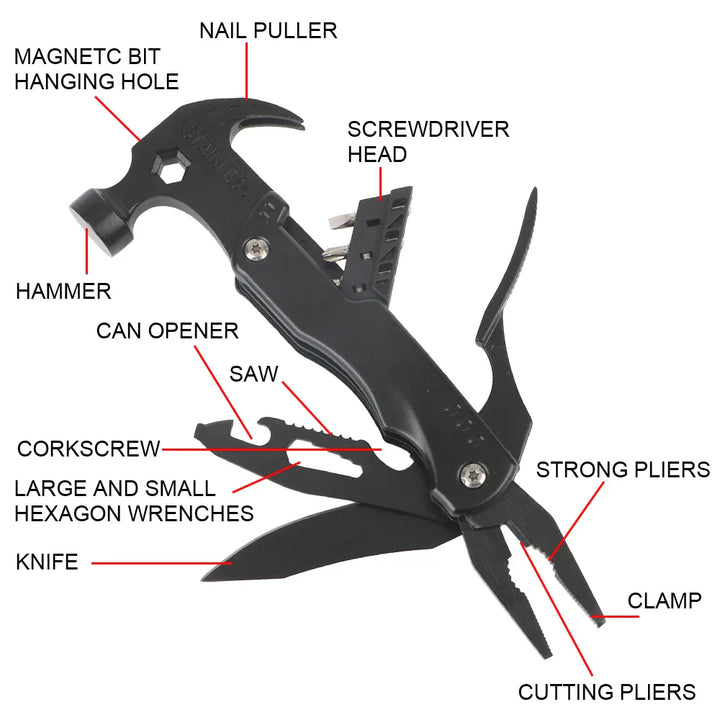 BowLift | Multifunctional Pliers With Folding Nail Hammer