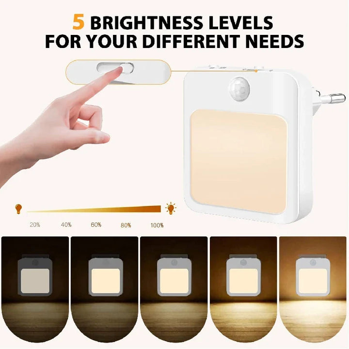 BowLift | Sensilux Mini LED Night Light | With Motion Sensor | Warm & Cool White | For Hallway, Bedroom & Bathroom