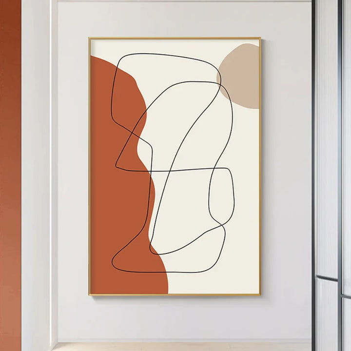 Modern Abstract Earthy Tones Geometric Wall Art Fine Art Canvas Prints Pictures For Living Room Dining Room Contemporary Home Decor | Bowlift