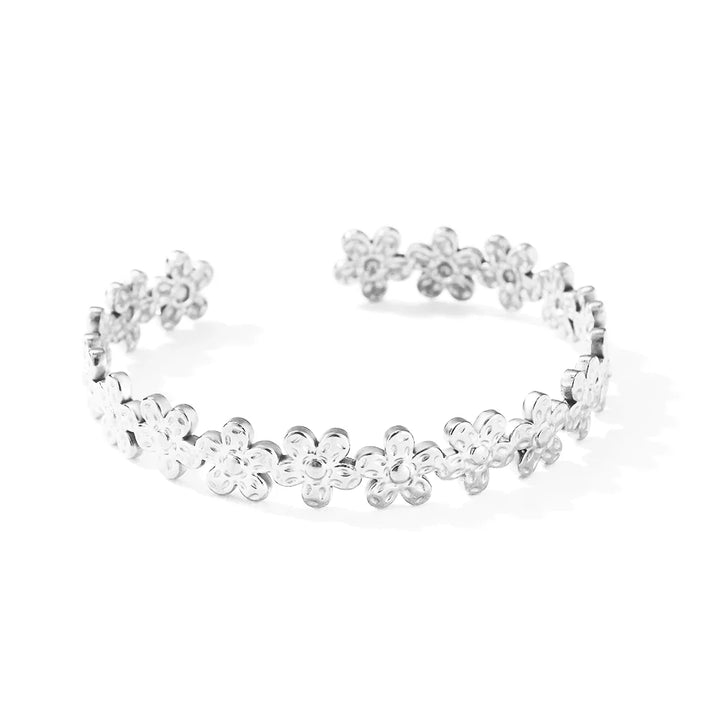 BowLift | Textured Floral Bangle Cuff Bracelet