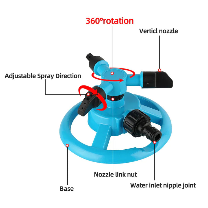 BowLift | RainTiva Sprinkler | 360° Rotation | Water-saving & Durable | For Garden & Lawn Care