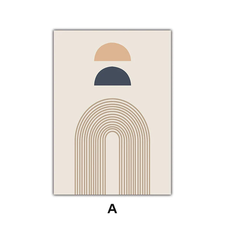Minimalist Abstract Solar Geometry Wall Art Fine Art Canvas Prints Pictures For Living Room Bedroom, Home Office Art Decor | Bowlift