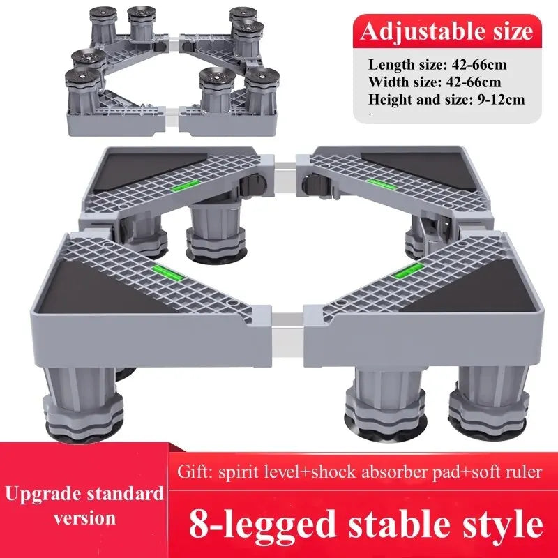 BowLift | Stabilova Adjustable Roll Base for Washing Machine & Refrigerator | With 4 Double Wheels & Shock Absorption | Height Adjustable & Load-Bearing