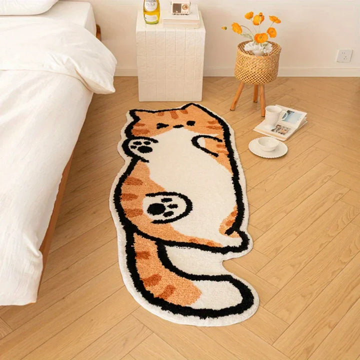Playful Cat Area Irregular Rug | Bowlift