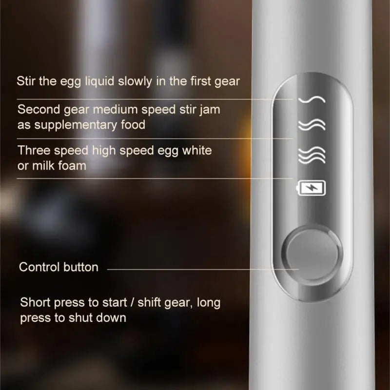 BowLift | CREMIX Electric Milk Frother & Mixer | 3 Speeds | Double Attachment Made of Stainless Steel | USB Charging