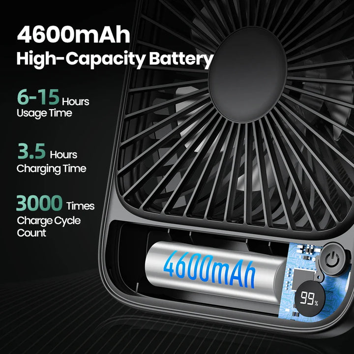 BowLift | MiniVent Power | Table fan with power bank function | 5000mAh battery | 4 speeds & ultra quiet
