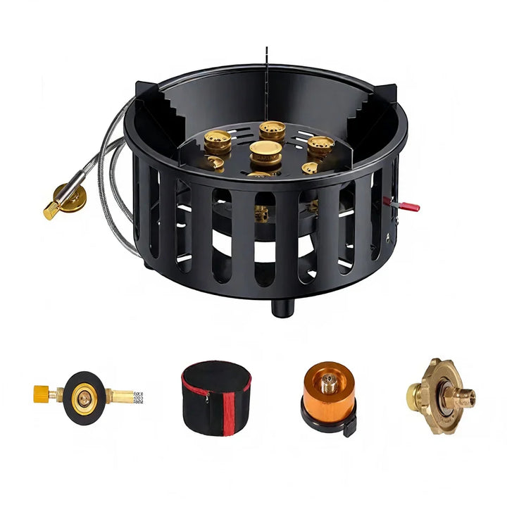 BowLift | 7-Core Portable Camping Gas Stove with Electronic Ignition – Kael