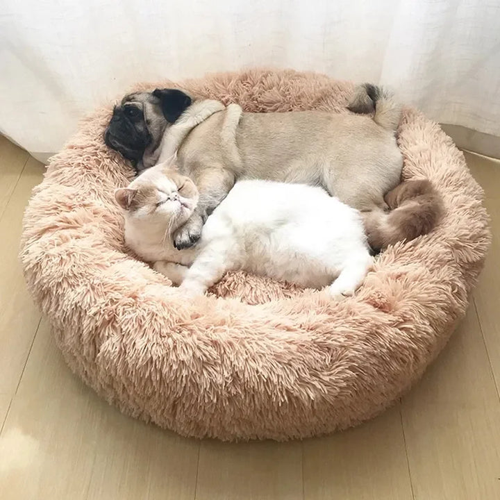 BowLift | CozyNest Plush Round Pet Bed – Washable & Non-Slip