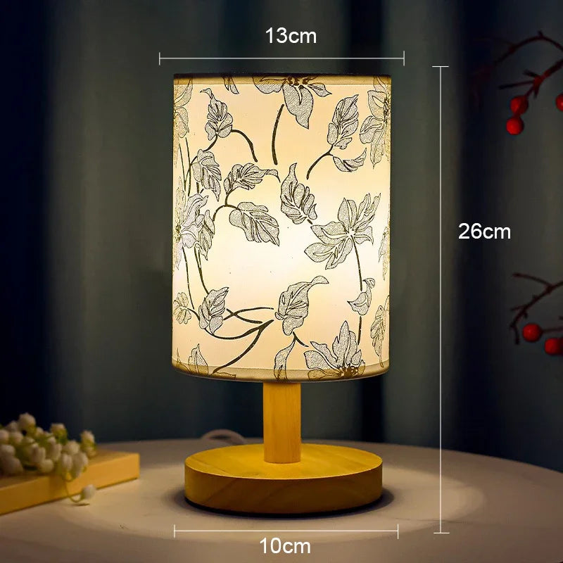 BowLift | LiánHua LED Table Lamp Plum Blossom | Dimmable | Fabric Shade in Chinese Style | Warm White Light | EU Plug