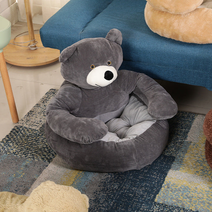 BowLift | CuddleCub - Winter plush dog bed in bear shape