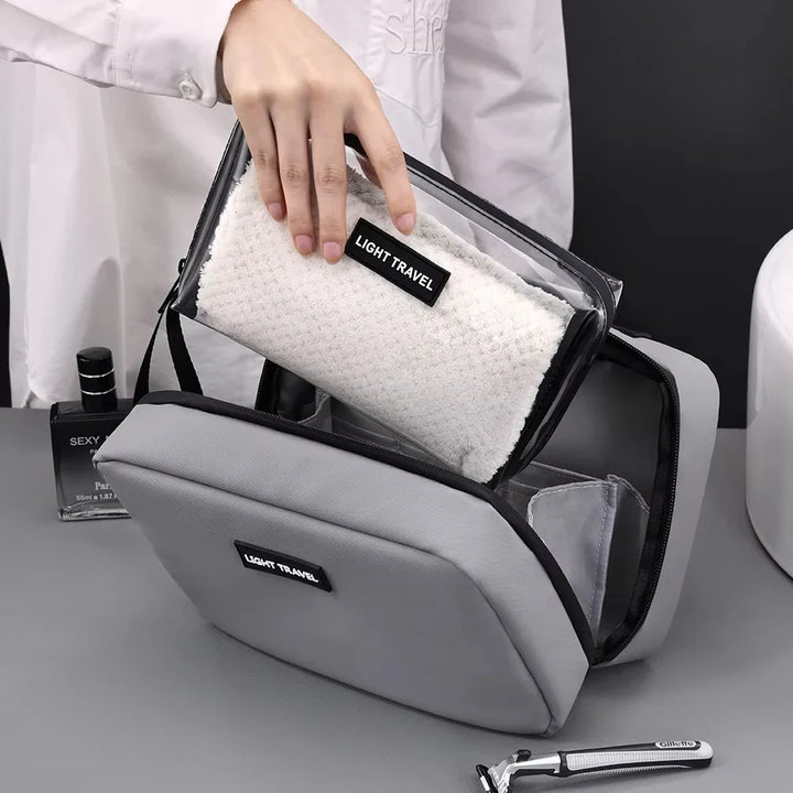BowLift | Packvard Men's Toiletry Bag Travel | 24×16×11 cm | Water-repellent & Tear-resistant | With Carry Handle & Plenty of Storage