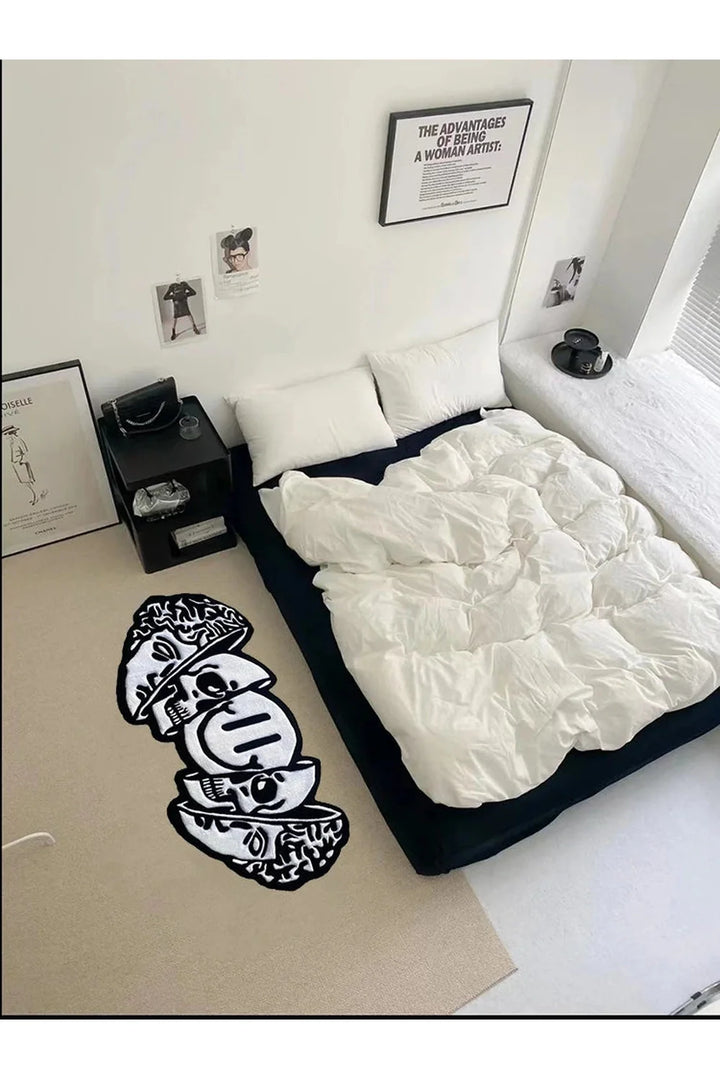 Skull Black Rug | Bowlift