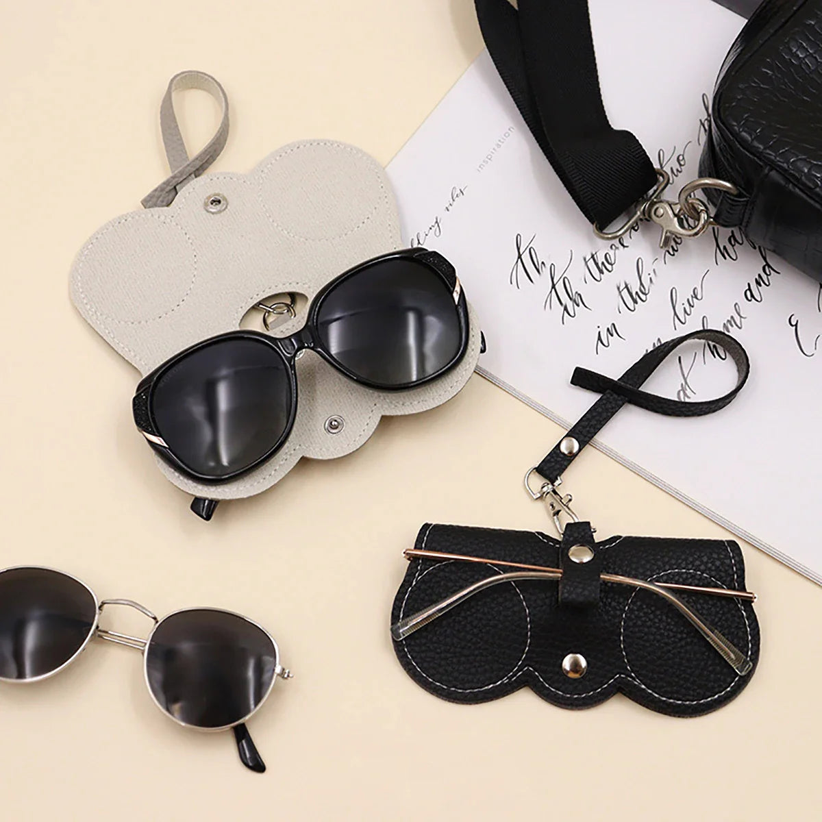 BowLift | Hanging PU Leather Sunglasses Pouch